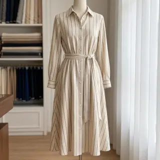 Linen viscose Pin black