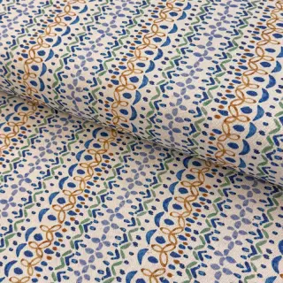 Decoration fabric Linenlook Blue pattern digital print