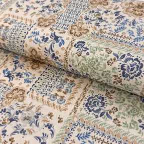 Decoration fabric Linenlook Blue heritage digital print