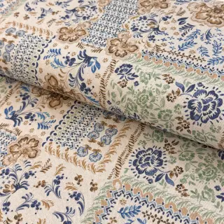 Decoration fabric Linenlook Blue heritage digital print