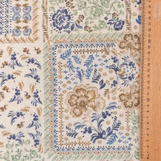 Decoration fabric Linenlook Blue heritage digital print