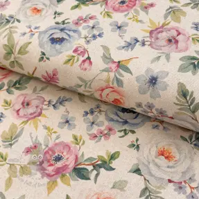 Decoration fabric Linenlook Romance digital print
