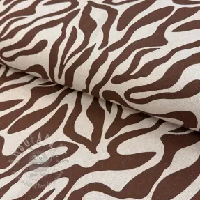 Decoration fabric Linenlook Animal dark brown