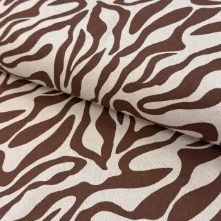 Decoration fabric Linenlook Animal dark brown