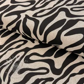 Decoration fabric Linenlook Animal black