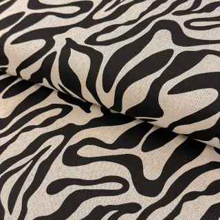 Decoration fabric Linenlook Animal black