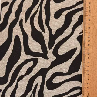 Decoration fabric Linenlook Animal black