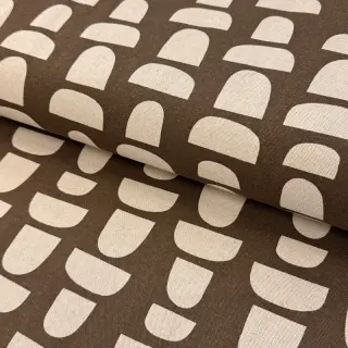 Decoration fabric Linenlook Abstract brown