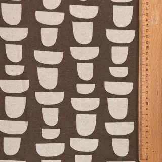 Decoration fabric Linenlook Abstract brown