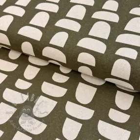 Decoration fabric Linenlook Abstract green