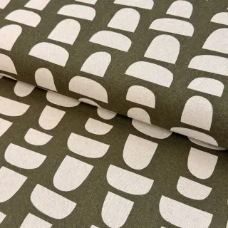 Decoration fabric Linenlook Abstract green