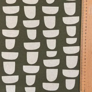 Decoration fabric Linenlook Abstract green