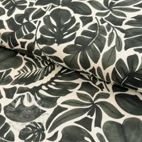 Decoration fabric Big leaves grey digital print