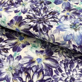 Decoration fabric Peony blue digital print