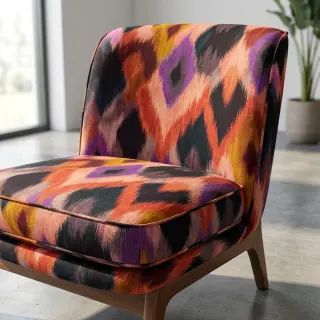 Decoration fabric SLUB Abstract multi digital print