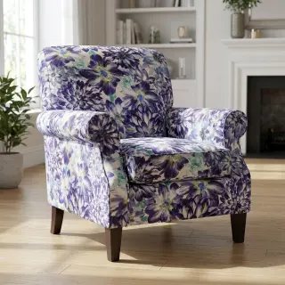 Decoration fabric Peony blue digital print