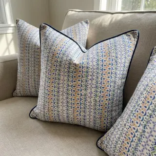 Decoration fabric Linenlook Blue pattern digital print