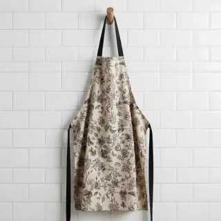 Decoration fabric Linenlook Painting flowers black digital print