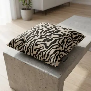 Decoration fabric Linenlook Animal black