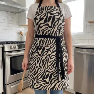 Decoration fabric Linenlook Animal black