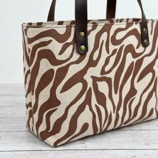 Decoration fabric Linenlook Animal dark brown