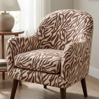 Decoration fabric Linenlook Animal dark brown