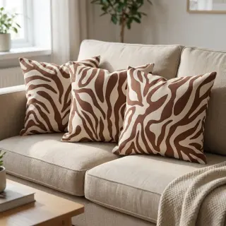 Decoration fabric Linenlook Animal dark brown