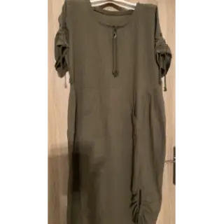 Cotton fabric SLUB WASHED army green