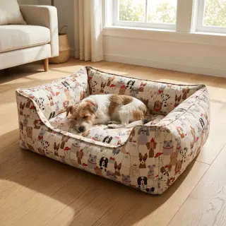 Decoration fabric Linenlook Dog Dress Up