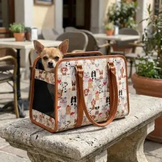 Decoration fabric Linenlook Dog Dress Up