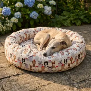 Decoration fabric Linenlook Dog Dress Up
