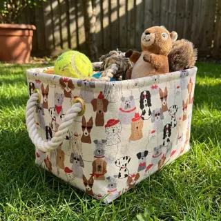 Decoration fabric Linenlook Dog Dress Up