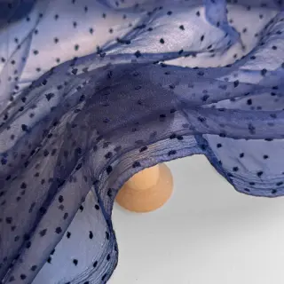 Tulle netting DOTS dark blue