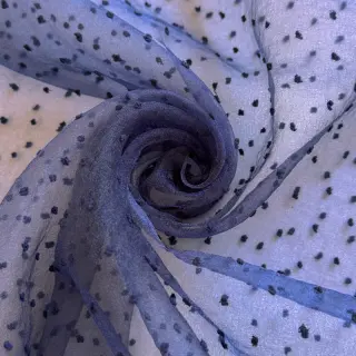Tulle netting DOTS dark blue