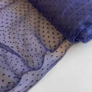 Tulle netting DOTS dark blue