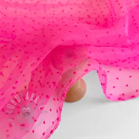 Tulle netting DOTS dark blue