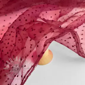 Tulle netting DOTS bordeaux