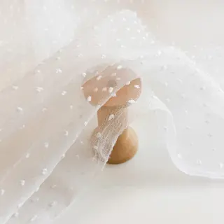 Tulle netting DOTS white