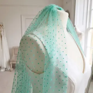 Tulle netting DOTS mint