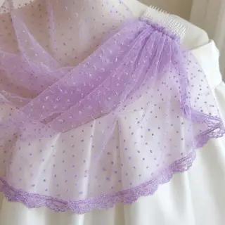 Tulle netting DOTS lilac