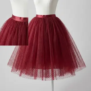 Tulle netting DOTS bordeaux