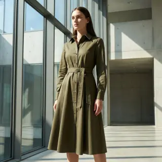 Cotton fabric TWILL Mango olive green