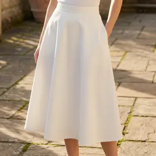 Cotton fabric TWILL Mango off white