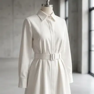 Cotton fabric TWILL Mango off white