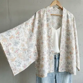 Lyocell avec lin et soie Retro Flowers design E