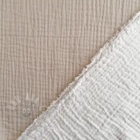Double gauze/muslin DOUBLE FACE pebble