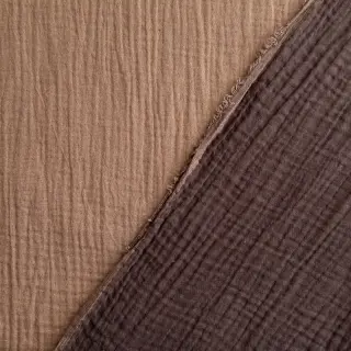 Double gauze/muslin DOUBLE FACE mocha