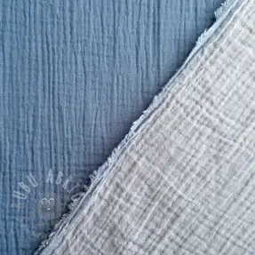 Double gauze/muslin DOUBLE FACE cloud blue