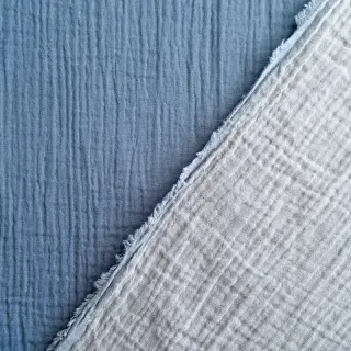 Double gauze/muslin DOUBLE FACE cloud blue