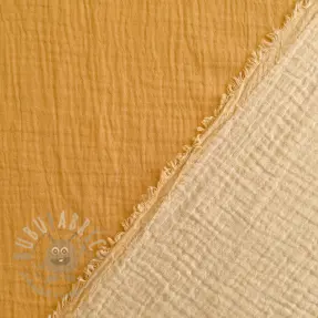 Double gauze/muslin DOUBLE FACE old yellow